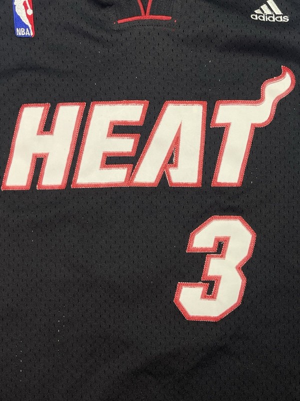 Dwyane Wade Men's Large XXL Adidas Swingman Miami Heat NBA Jersey Black Vintage gallery