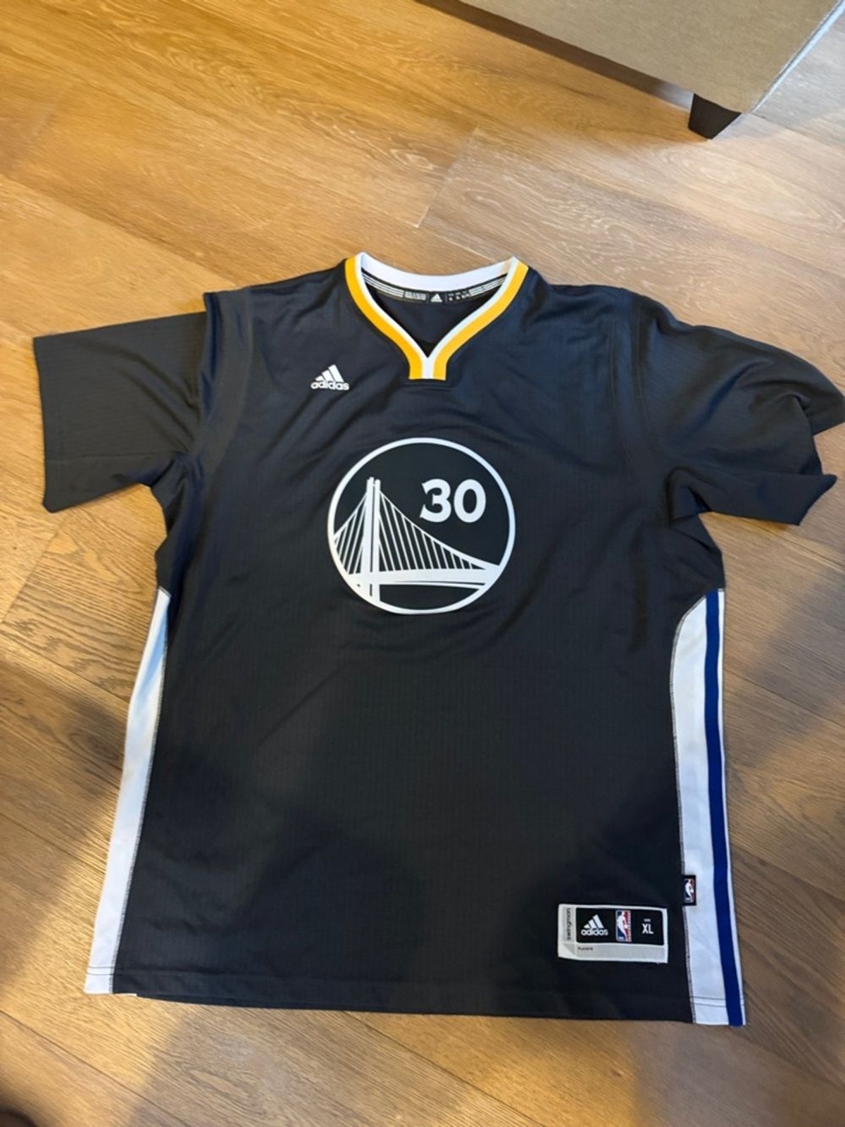 adidas Black and Yellow Golden State Warriors #30 Jersey gallery