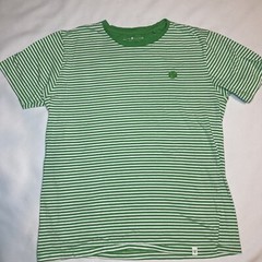 Denim & Flower Green & White Stripe 4 Leaf Clover Short Sleeve Tee Shirt Men’s M