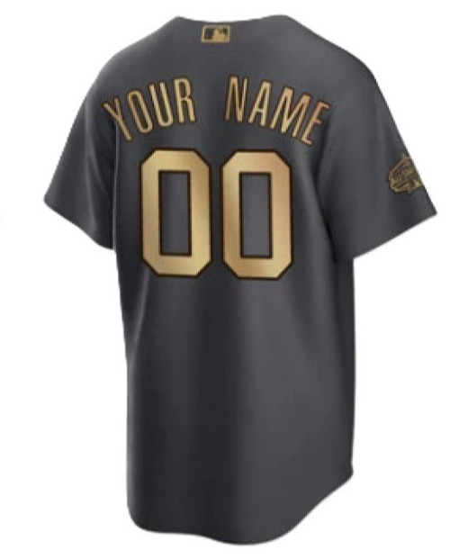Custom Nike MLB 2022 Los Angeles Angels All Star Game AC Stitchd Charcoal Jersey gallery