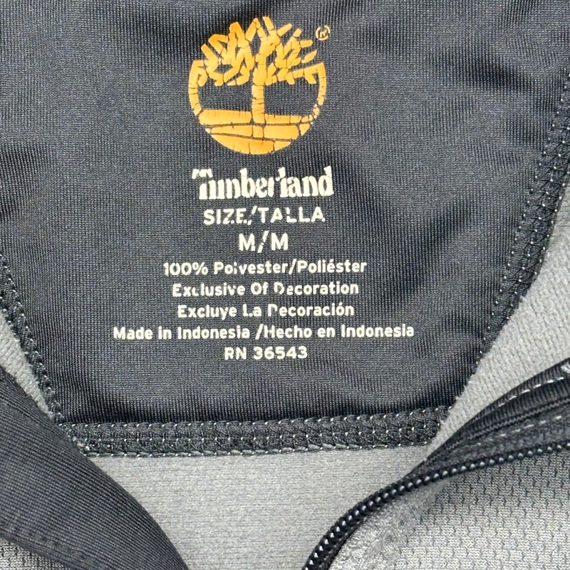 Timberland 581E110 Mens Medium 1/4 Zip L/S Gray M Tech Fleece Pullover Shirt gallery