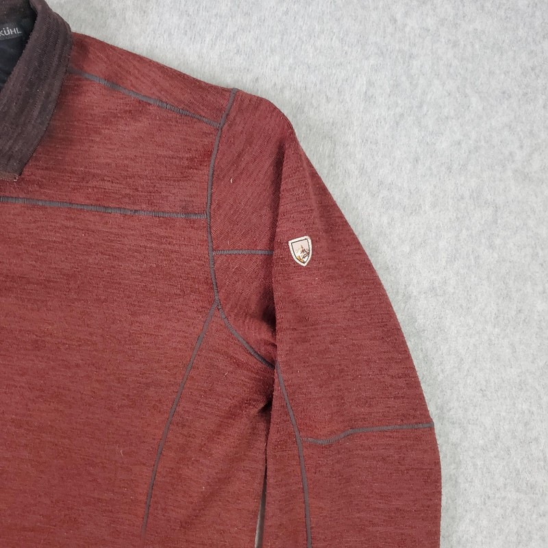 Kuhl Ryzer Pullover Mens Med Burnt Red 1/4 Zip Stretch Hiking Base Layer Knit gallery