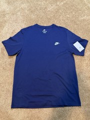 Nike The Nike Tee Men’s Blue L Loose Fit Crew Neck Lightweight Cotton Logo