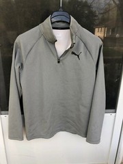 Puma Men’s Essential Active Quarter Zip Runner Pullover grey size M