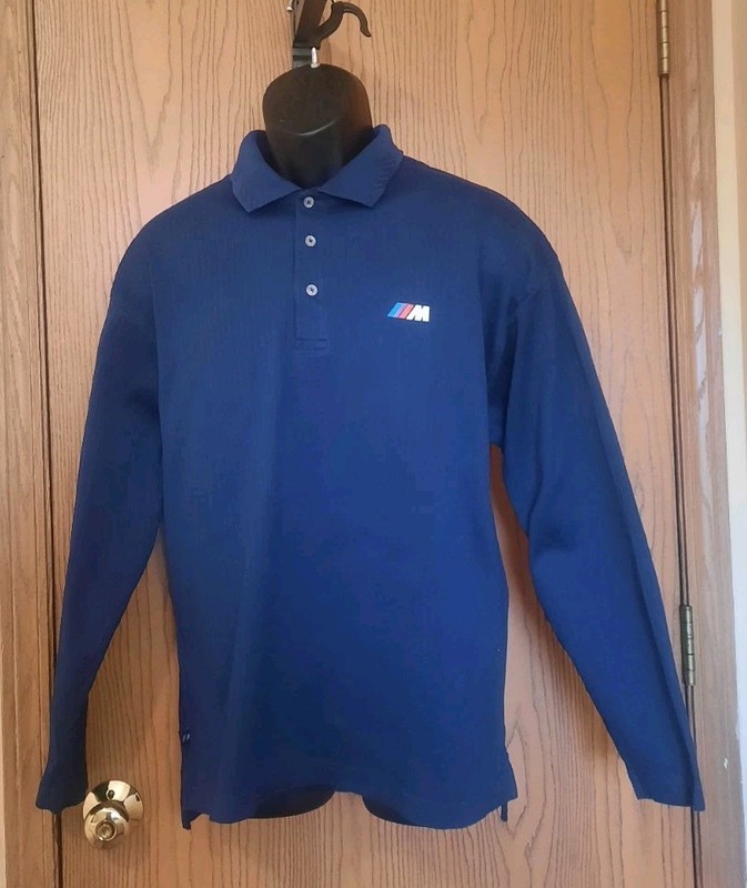 BMW Motorsports Mens Blue Button Long Sleeve Pullover Size L gallery