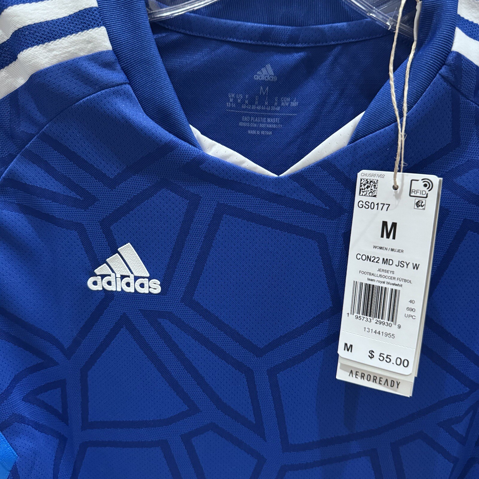 ADIDAS Aeroready CON22 MD JSY Royal Blue Size Medium MSRP $55.00 gallery