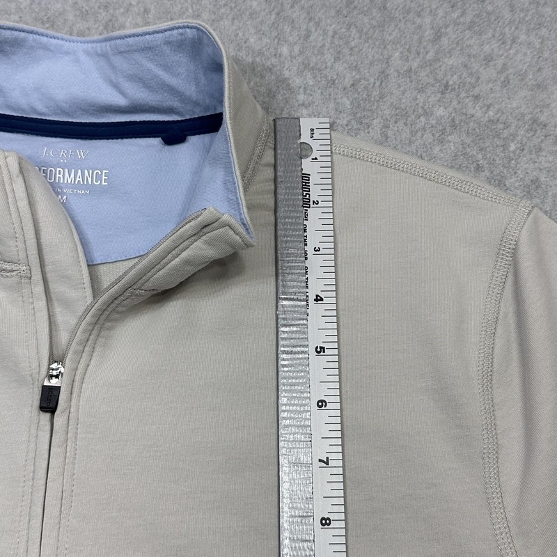 J Crew Performance Pullover Mens Medium Beige 1/4 Zip Stretch Athletic Shirt gallery