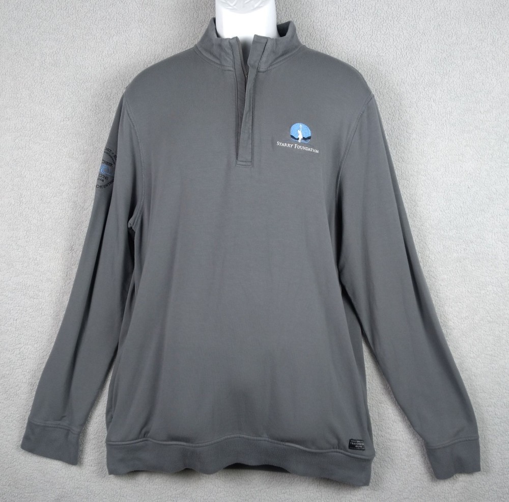 Travis Mathew Newport ¼ Zip Pullover Men’s Large Gray Long Sleeve TM1MU419 Logos