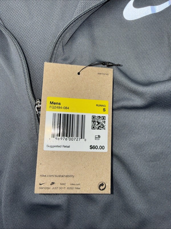 $60 Nike Men’s Pacer Half-Zip Top Running Top Sports FQ2494-Grey-Small-New Tag gallery