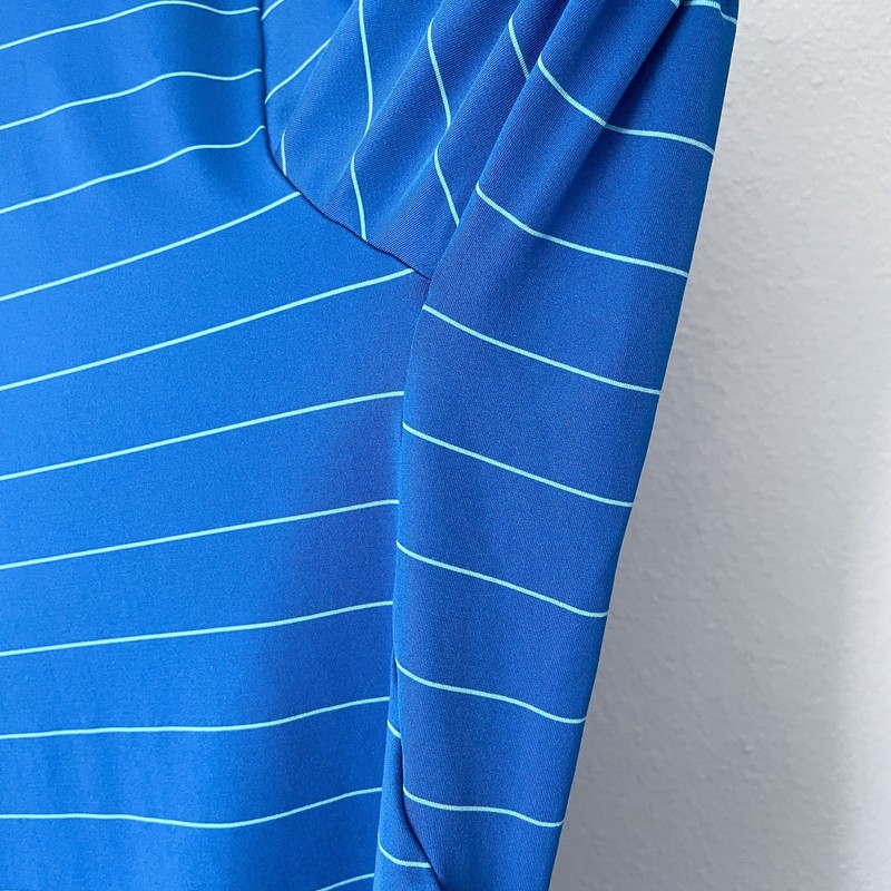 KJUS Soren Polo Shirt Men's 56 2XL Blue Big Stripes Golf Active Short Sleeve UPF gallery