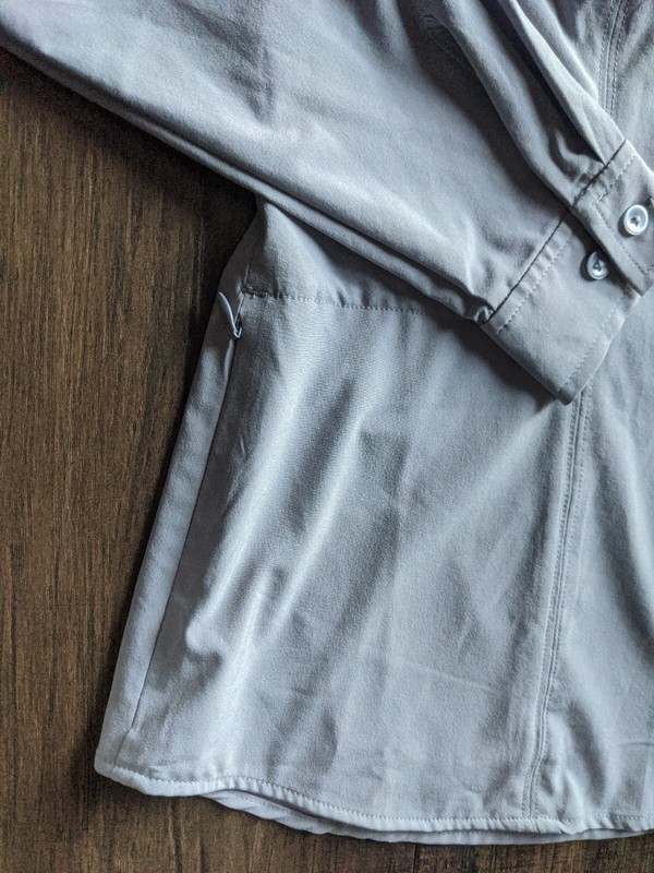 ExOfficio Mens Medium (48 in Chest) Gray Vented Back Roll-Tab Sleeve Button Down gallery