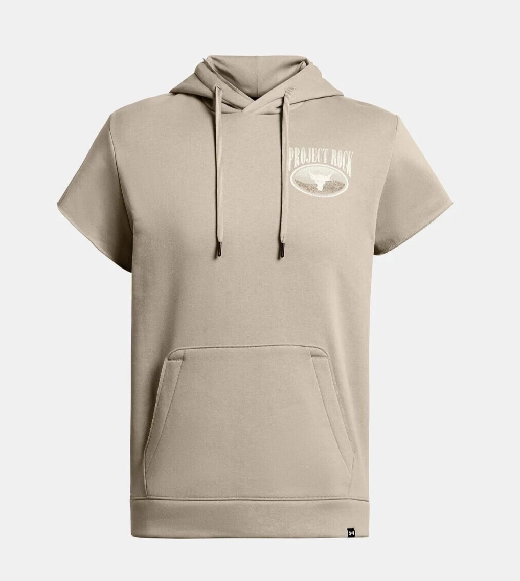 Under Armour UA Project Rock Men's Essential Fleece Hoodie 2XL Short Sleeve NWT gallery