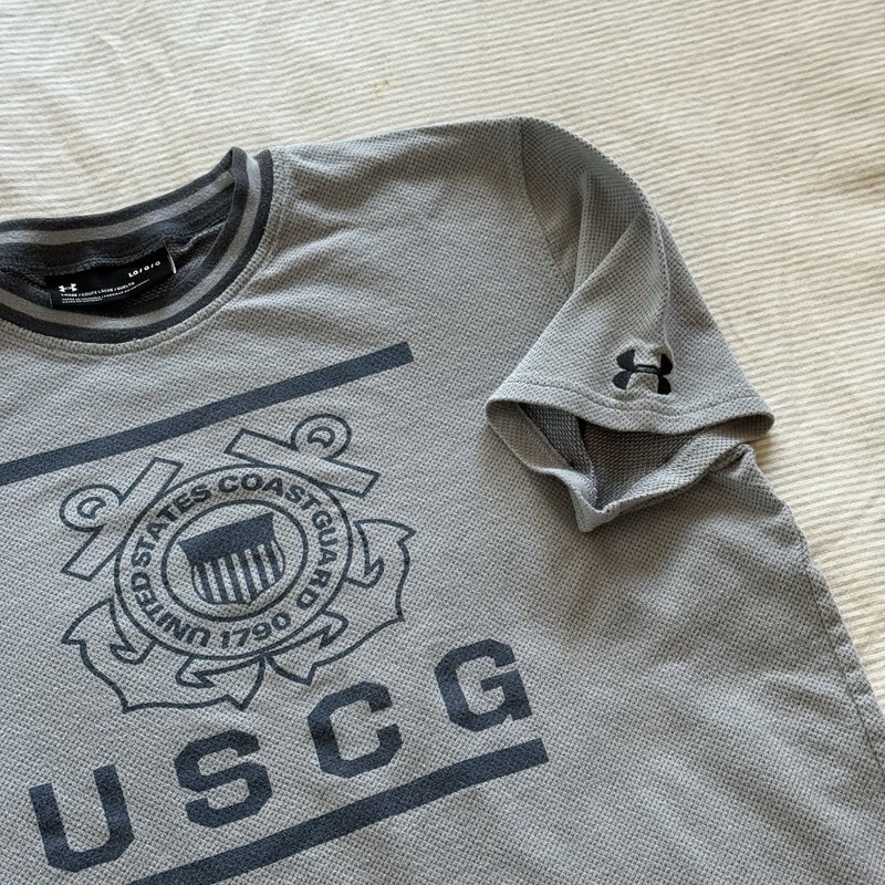 Under Armour US Coast Guard USCG Gray Athletic T Shirt Mens Large Boxy Fit gallery