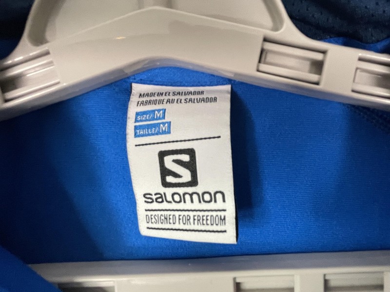 Salomon Pullover Mens Medium Blue 1/4 Zip Long Sleeve AdvancedSkin Warm Top gallery