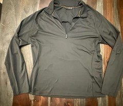 Kjus Pullover Mens 54 XL Black Long Sleeve 1/4 Zip Mock Neck Golf Preppy Hike