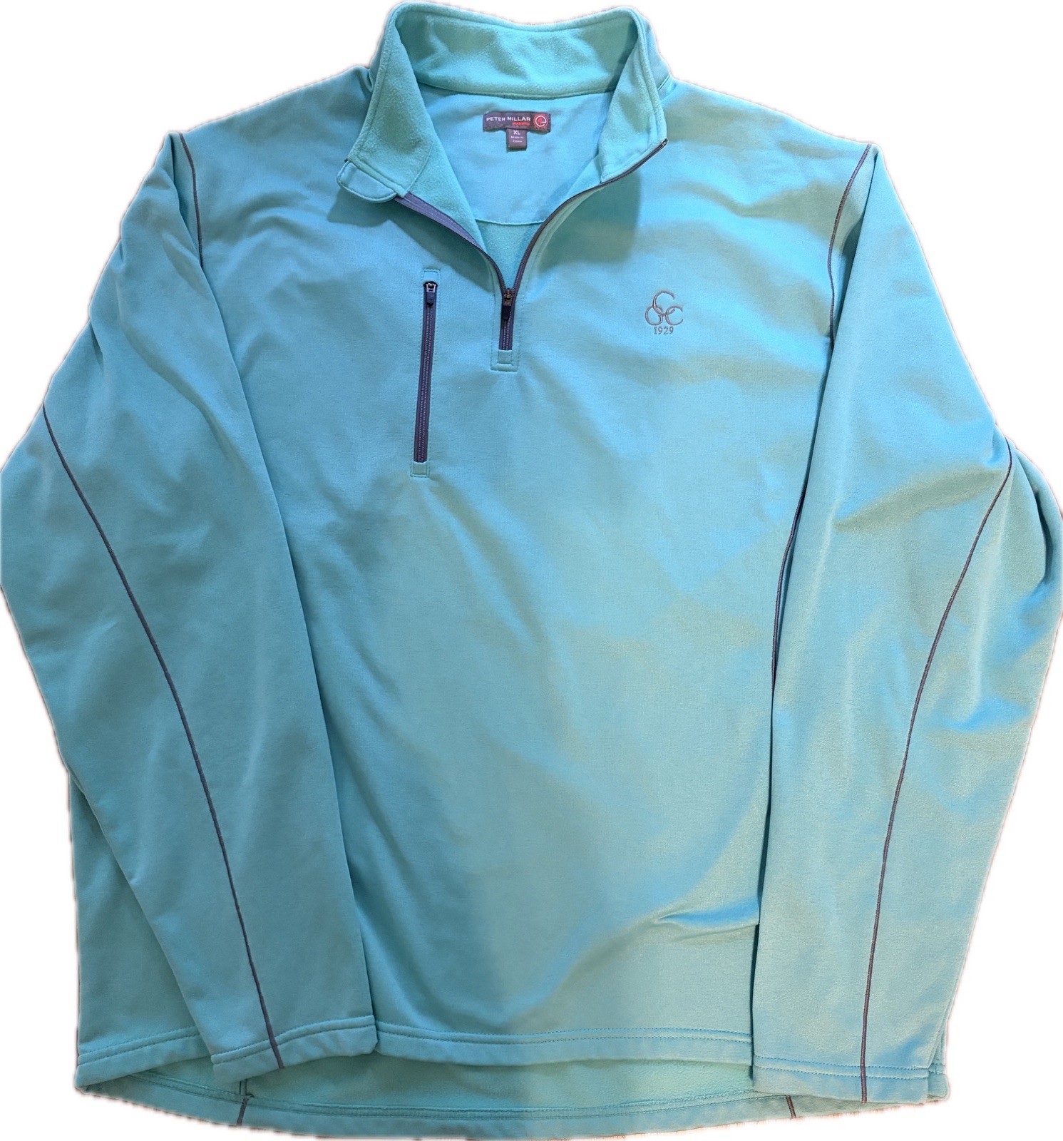 Peter Millar Crown Sport Warmth 1/4 Zip Pullover XL Aqua Performance Jacket gallery
