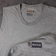 Vintage Nike Tank Top Mens XL Gray Shirt Center Swoosh Tee Made in USA 90s Y2K