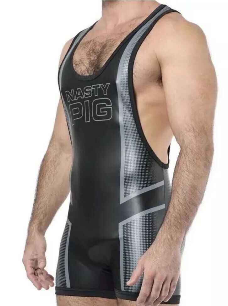 NASTY PIG Accelerator wrestling Singlet, SPORTS GEAR, Fetish wear, Rubber cloth gallery