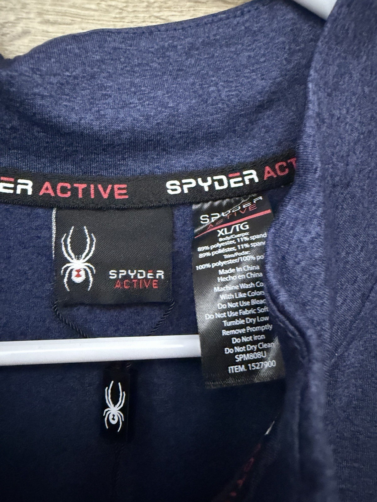 NWT Spyder Active Men’s Performance ¼ Zip Pullover, Dust Navy Heather, XL gallery