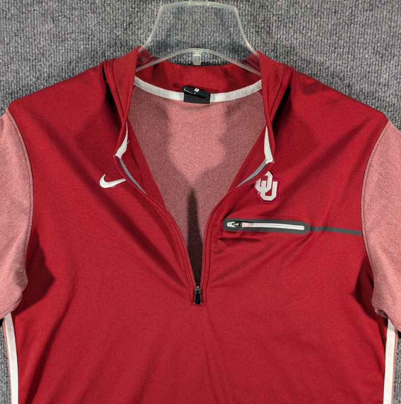 Nike Oklahoma Sooners Pullover Mens Large Long Sleeve Quarter Zip Blade Collar gallery