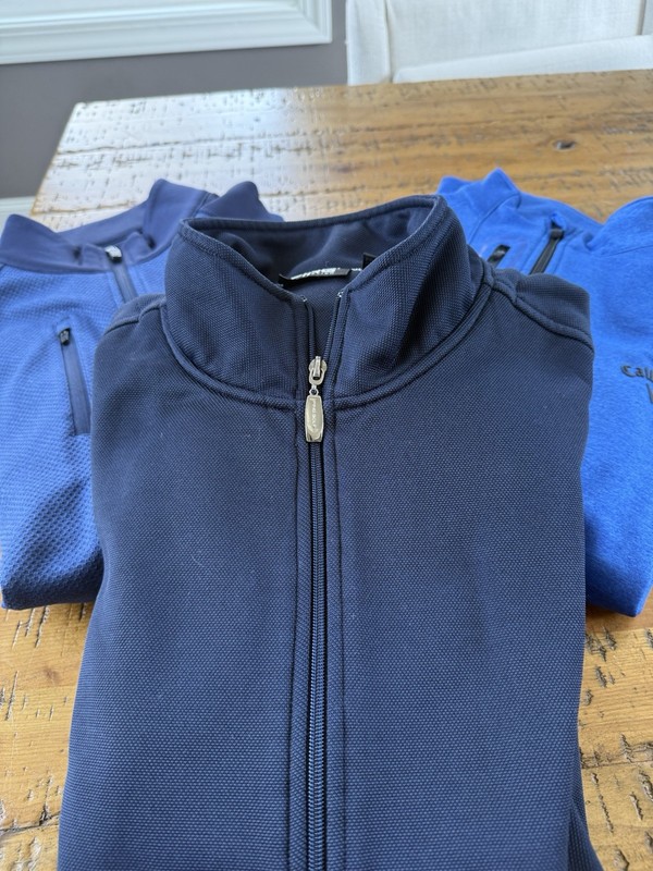 Men’s Large Golf Pullover & Vest Lot 3pc Callaway Ping Performance 1/4 Zip Blue gallery