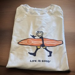 Life is Good Sun Shirt/Rash Guard Surfer Shaka Beach Outdoors Long Sleeve Men M