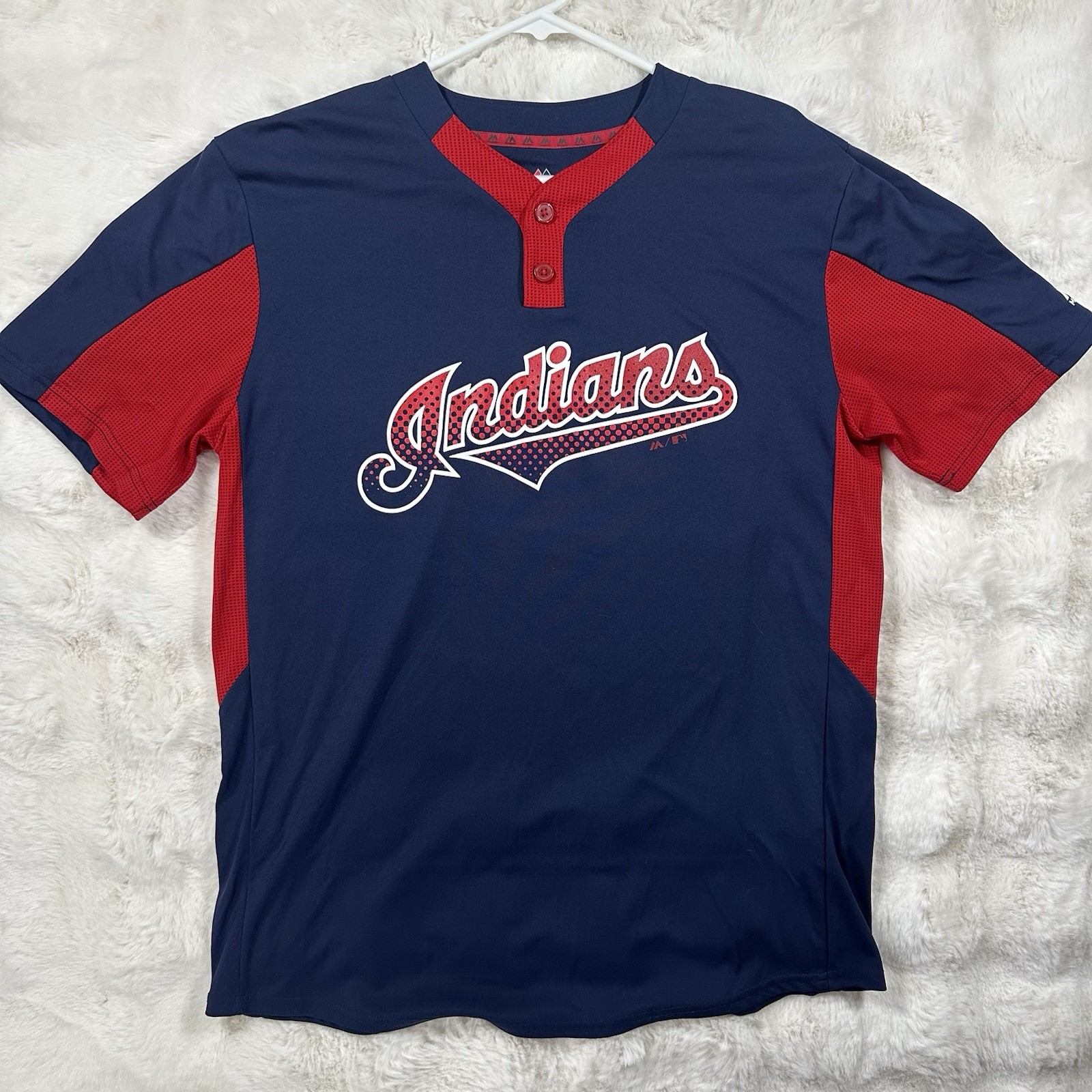 Cleveland Indians Jersey Shirt Majestic Men's Large Athletic Baseball Cool Base gallery
