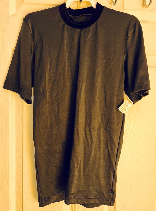 GK MENS X-SMALL BLACK NYLON VELVET CREW DANCE SKATE PERFORMANCE SHIRT Sz AXS gallery