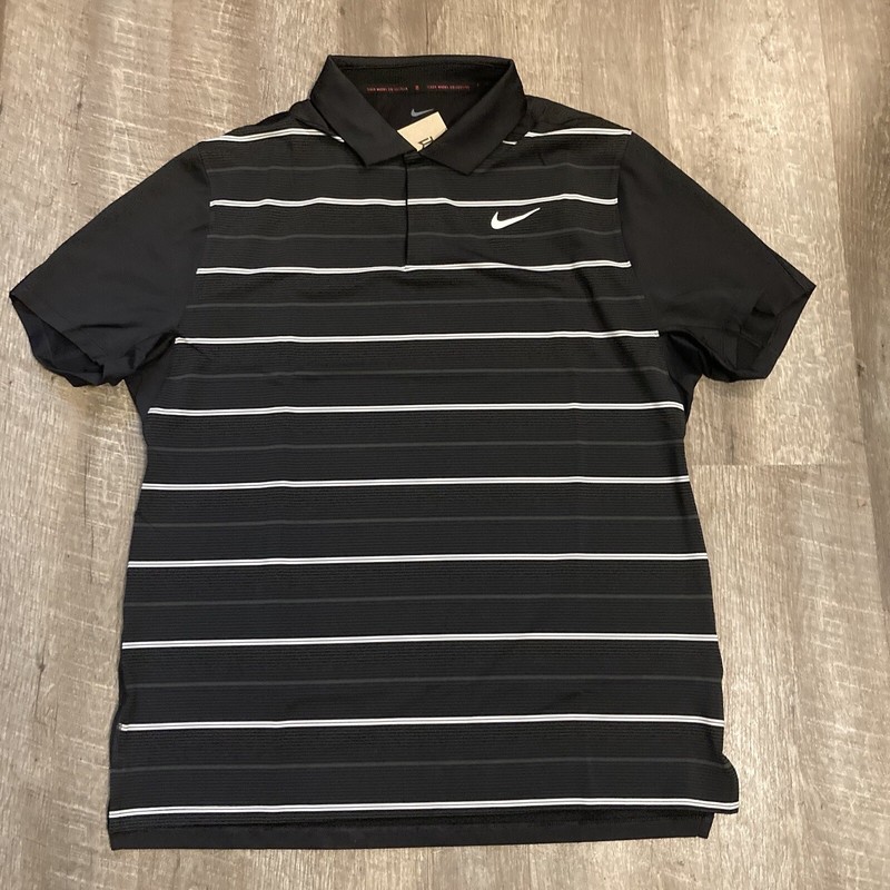 Nike Golf Tiger Woods Collection Striped Polo DR5318 010 Black White Red Sz XL gallery