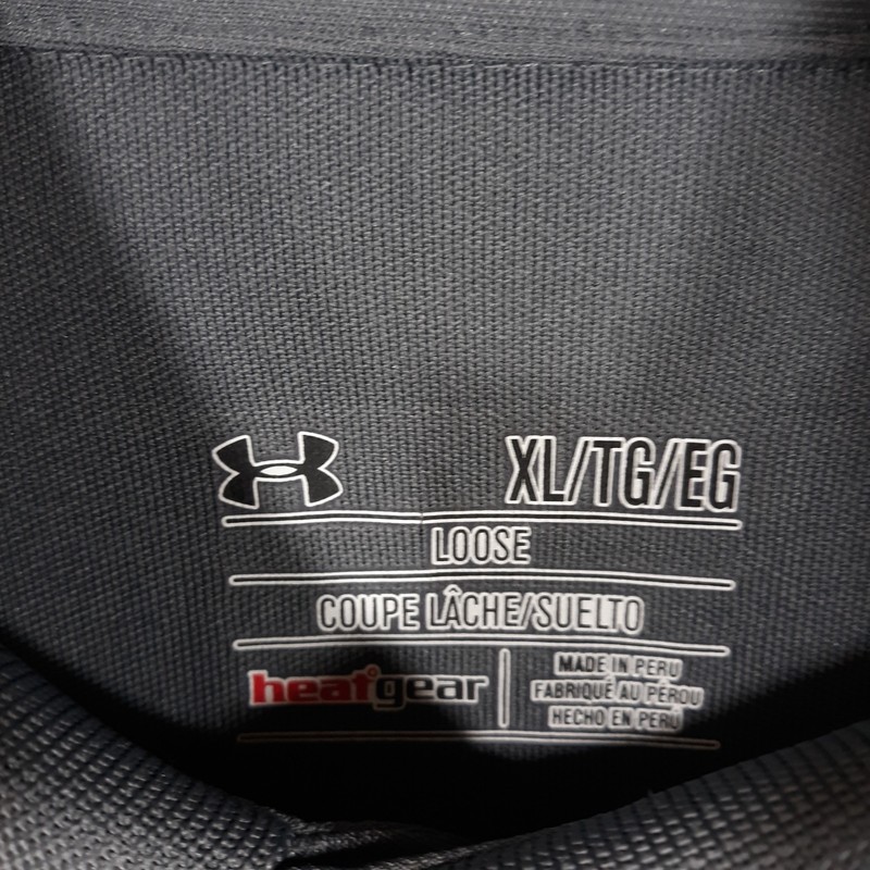 Under Armour Polo Shirt Mens XL Loose Fit Gray Heatgear Long Sleeve NEW gallery