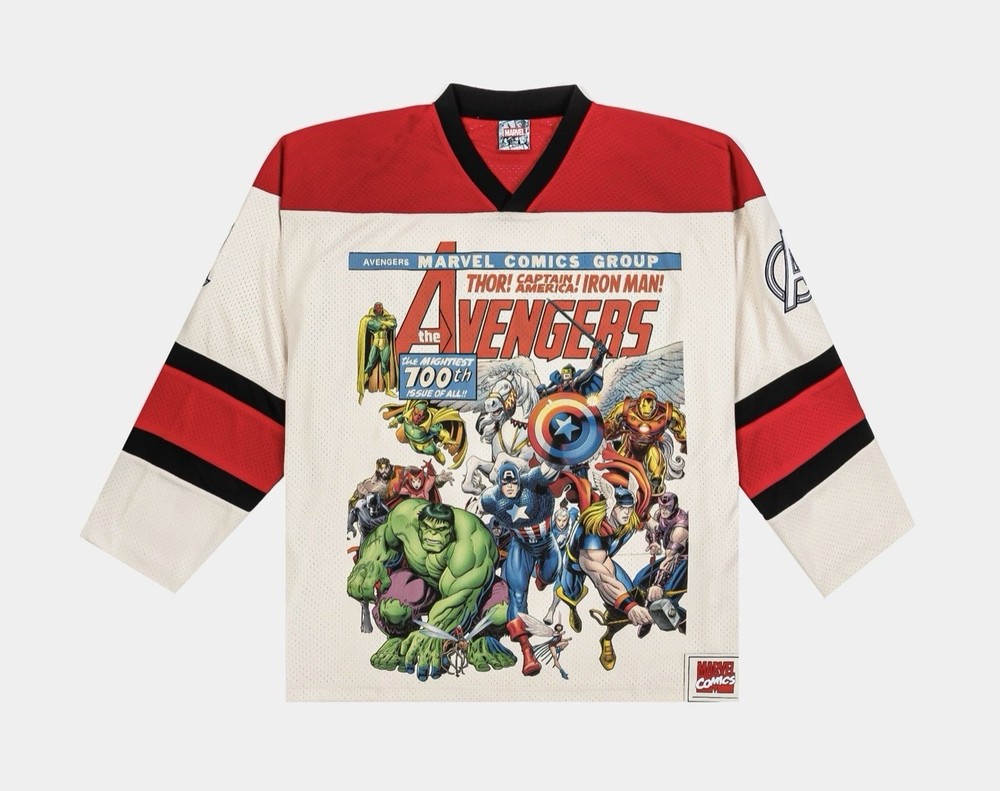 Marvel By Shoe Palace The Avengers Hockey Men’s Jersey (White/Red) Size Large