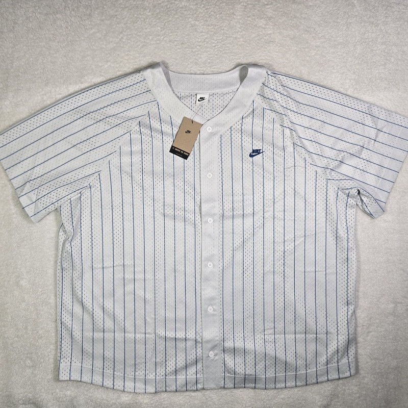 Nike Sportswear Club Mens 4XLT Baseball Jersey White Blue II4428-026 4XL Tall gallery