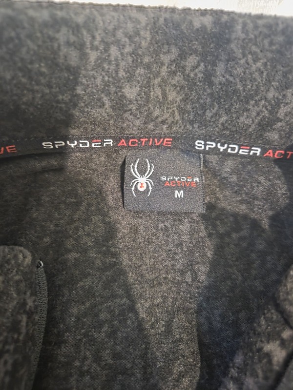 Spyder Active Men's M Gray/Black 1/4 Zip Pullover Mock Neck Long Sleeve gallery
