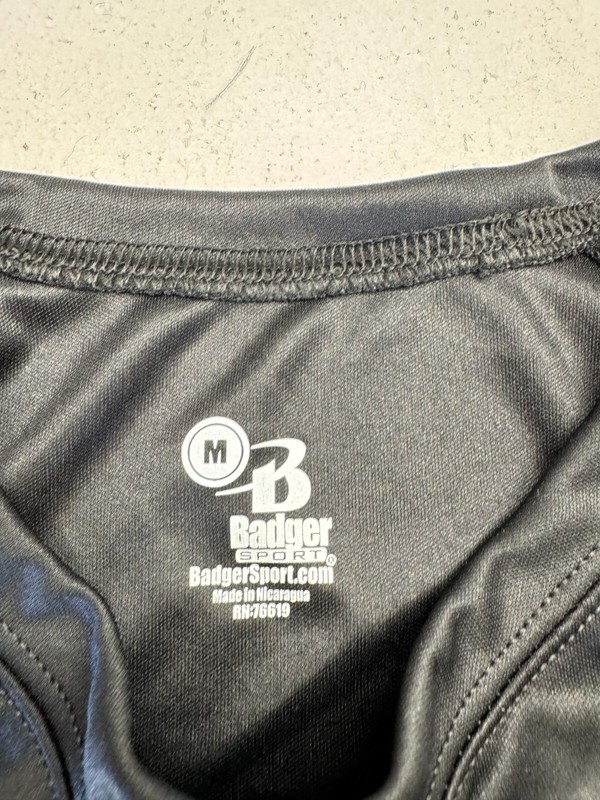 Badger Sport Solid Black Athletic Short Sleeve T Shirt Mens Size Medium gallery