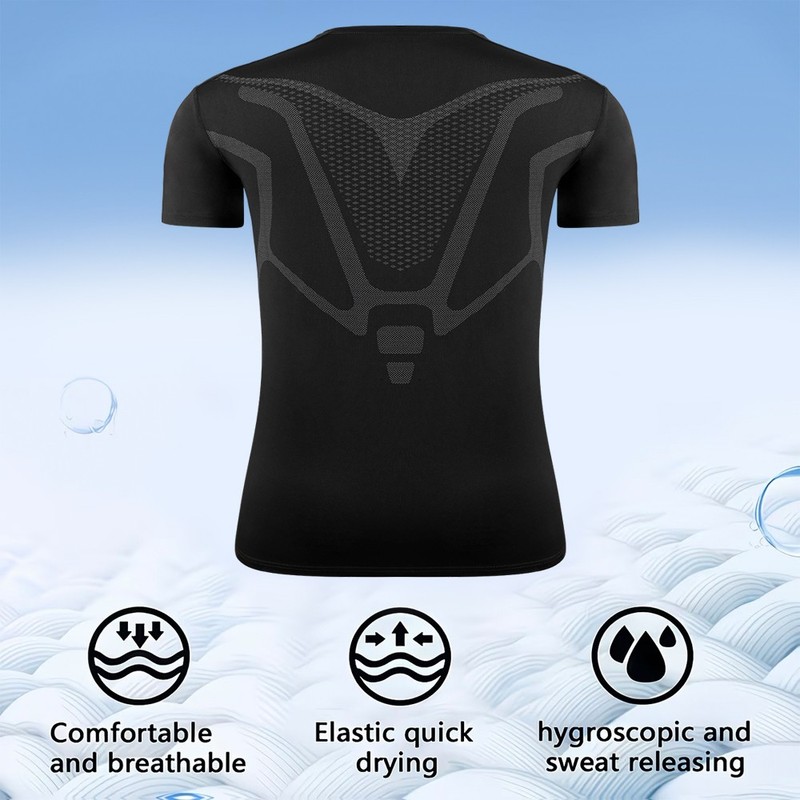 Quick Dry Mens Athletic Compression Vest T-Shirt Short Sleeve Workout Tank Top gallery