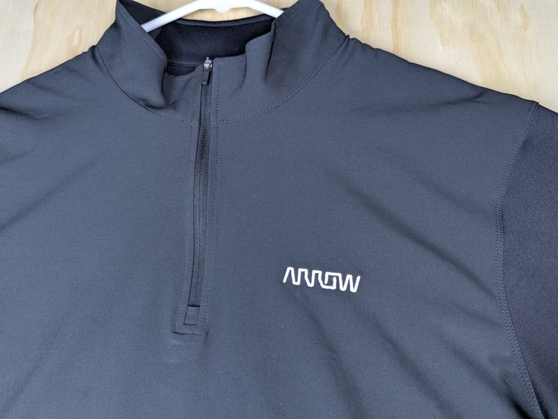 Nike Men's Large Arrow Electronics Golf Dri-FIT 1/4 Zip Pullover Black Gray gallery