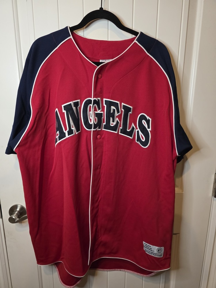 True Fan ANGELS BASEBALL JERSEY.Men Red/Blue SIZE XL
