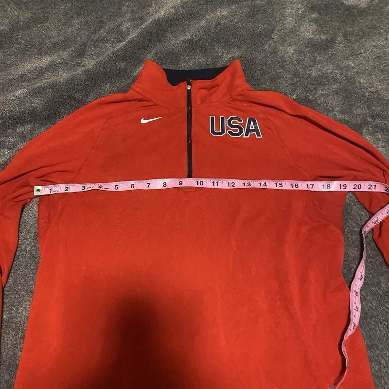 Team USA Performance Pullover Nike 1/4 Zip Dri-Fit Red 512554-657 • Men's Small gallery