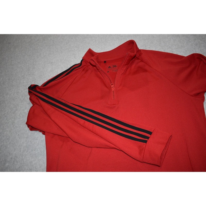 Adidas Golf Pullover Shirt 1/4 ZIP Mens Size Medium Performance Polyester Red gallery