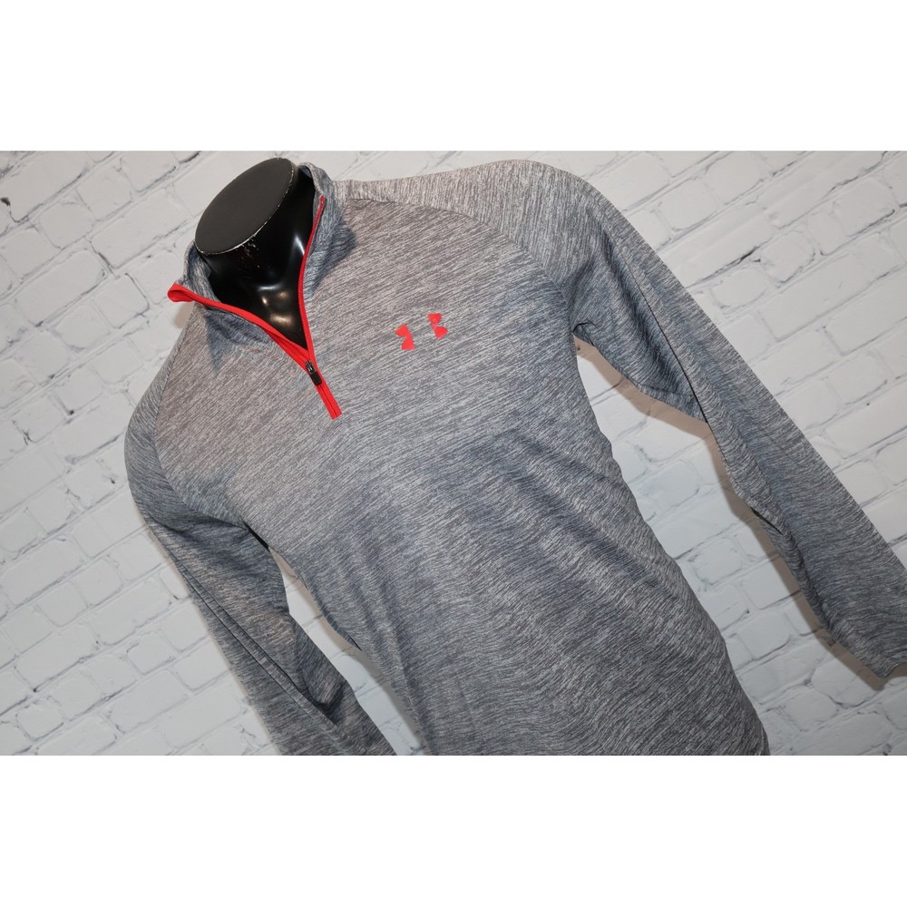 Under Armour 1/4 Zip Pullover Gym Shirt Mens Medium Gray HeatGear Golf Workout *