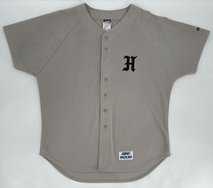 Vtg 1980s Bike Baseball Jersey Mens XL Gray #24 Kobe Nigel Brick By Button Shirt