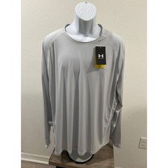 Under Armour Fish Elite Crew Long Sleeve Shirt Mens XL Gray UPF 40 Fishing NEW