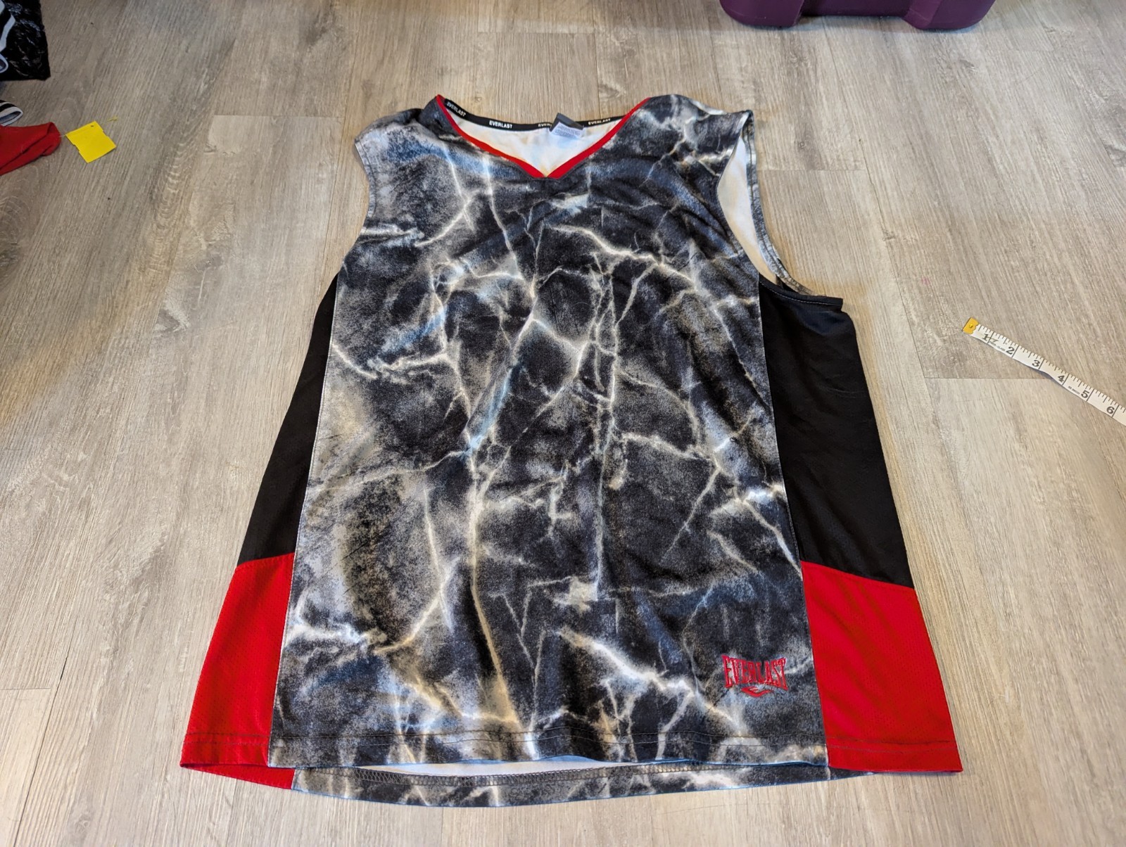 Vintage Y2K Everlast Workout Lightning Print Tank Top Shirt Mens Large gallery