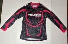 Polaris Jersey Pink Black White Graphic Long Sleeve Racing Shirt Size Medium