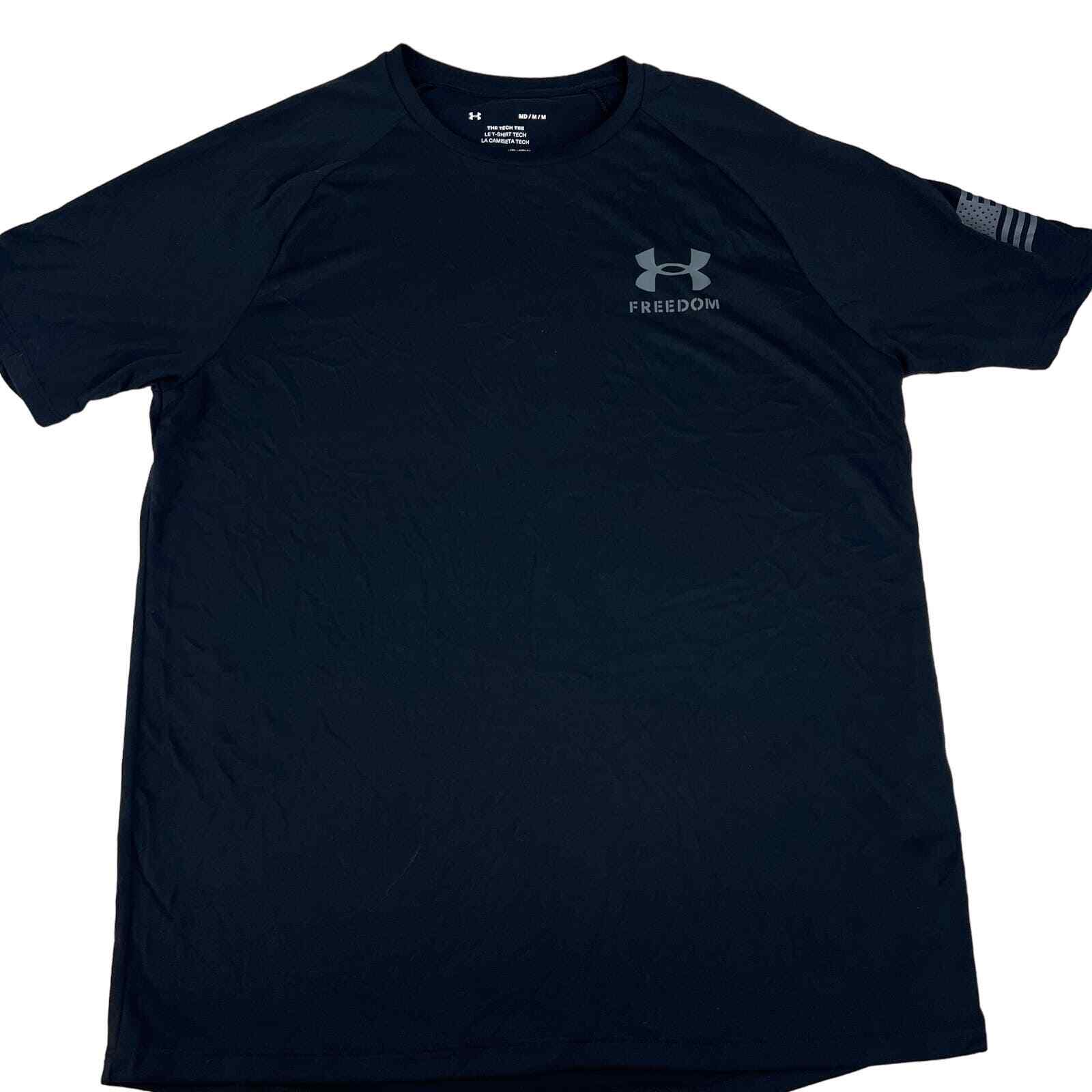 Under Armour Black 100% Polyester Tech Tee Freedom Flag M gallery