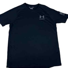 Under Armour Black 100% Polyester Tech Tee Freedom Flag M