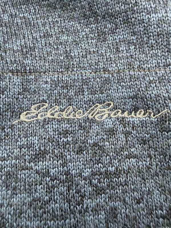Eddie Bauer Pullover Mens Large Blue 1/4 Zip Knit Fleece Hiking Performance Top gallery
