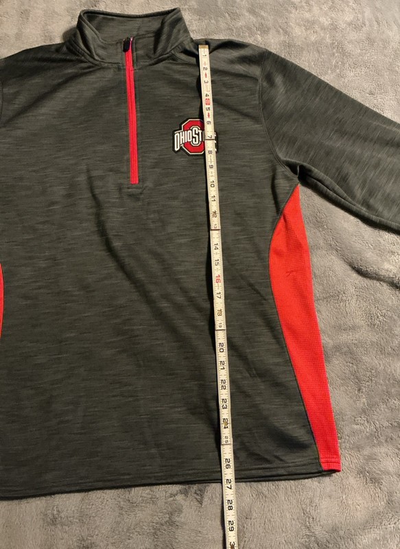 Ohio State Varsity Scarlet & Gray Polyester Quarter Zip Pullover - Size M gallery