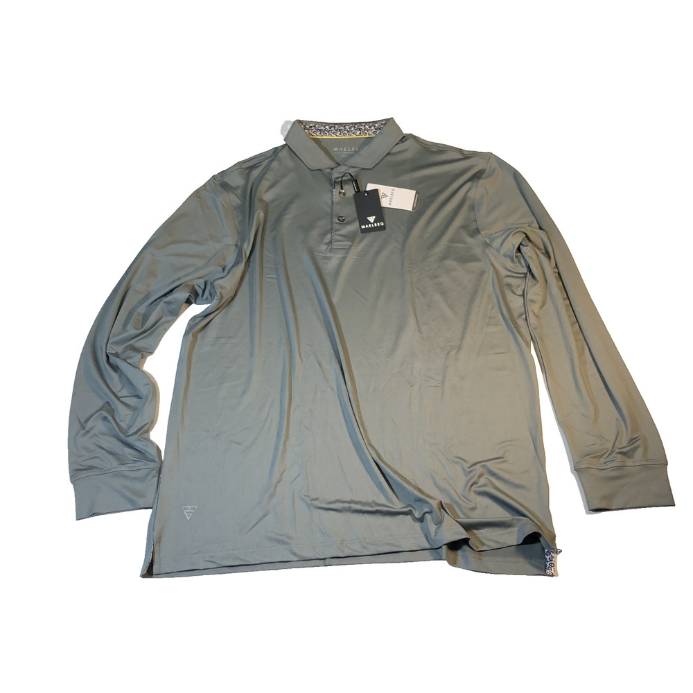 MAELREG Men's Quarter Zip Performance Gray Pullover Long Sleeve Size XL NWT!