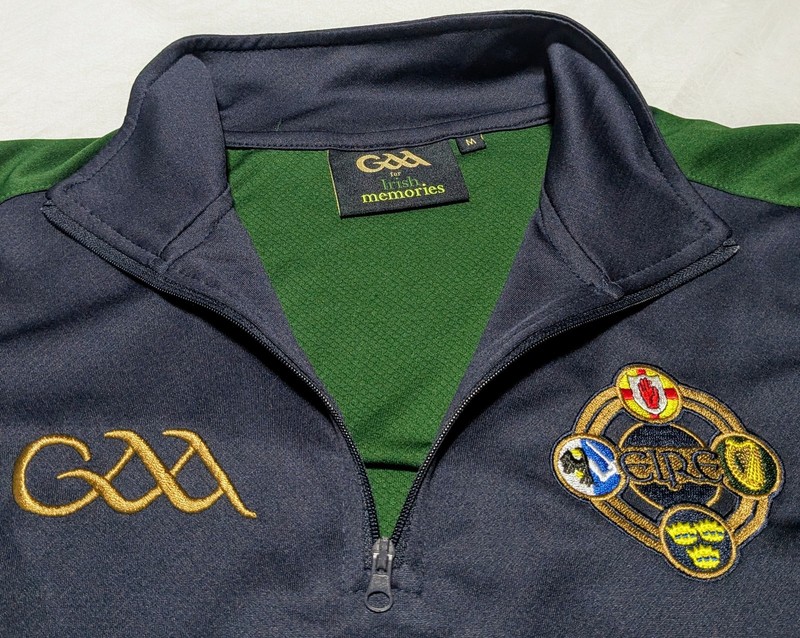 GAE Gaelic Athletic Association Landsdowne EIRE Quarter Zip Athletic Shirt Med M gallery